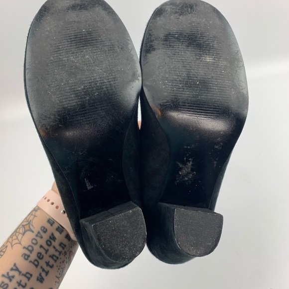 SOHO LAB Black Suede Peep Toe Heels Pinup Sz 8 - Picture 6 of 7